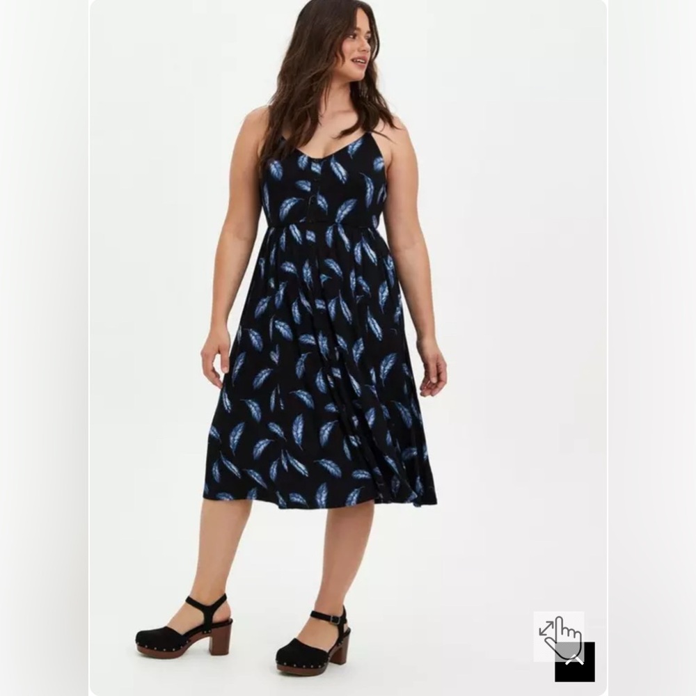 Torrid Black Feather Midi Dress